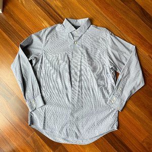 Lands' End Modern Blue mini gingham with dots Button Down Shirt